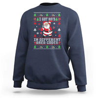 Funny Santa Ugly Christmas Sweatshirt I Got Hos in Different Area Codes - Wonder Print Shop