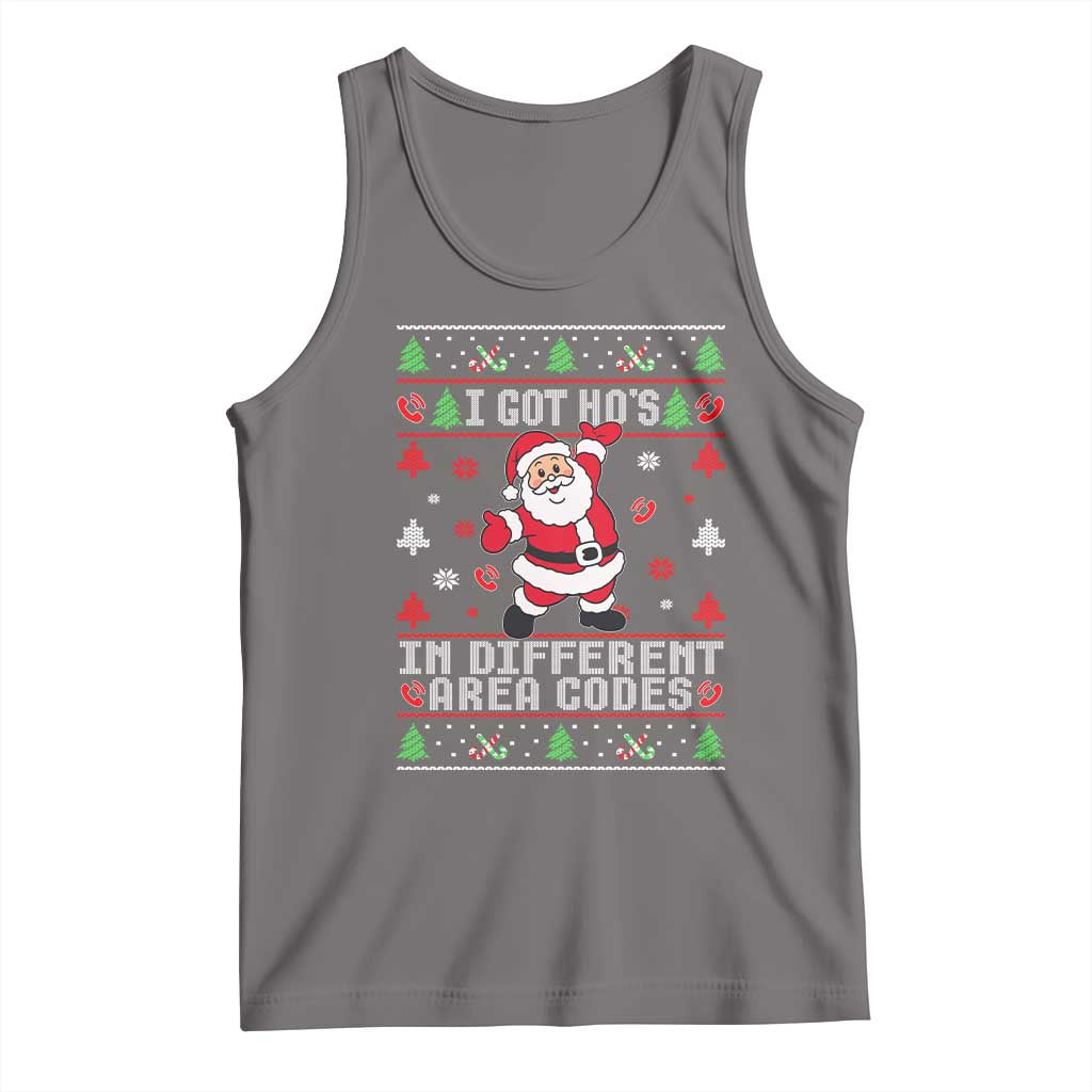 Funny Santa Ugly Christmas Tank Top I Got Hos in Different Area Codes - Wonder Print Shop