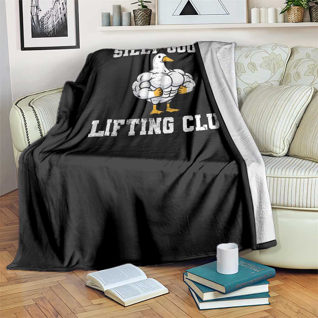 Silly Goose Lifting Club Throw Blanket Funny Gym Meme - Wonder Print Shop