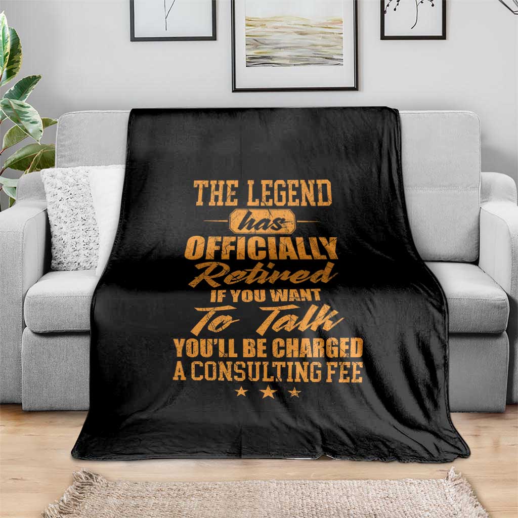 The Legend Has Retired Throw Blanket Funny Retirement Party Gag Gift