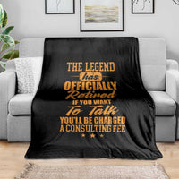 The Legend Has Retired Throw Blanket Funny Retirement Party Gag Gift
