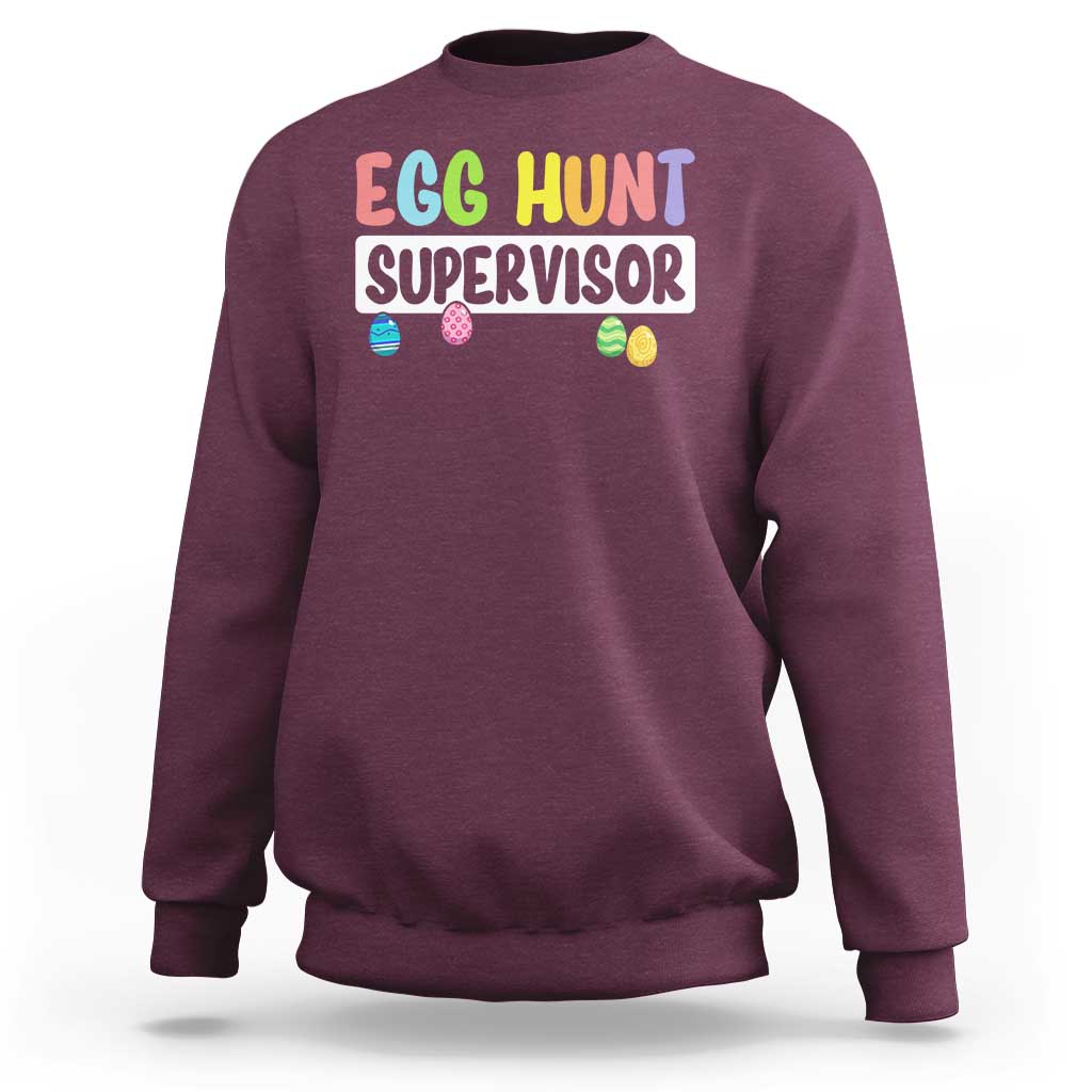 Easter Egg Hunt Supervisor Sweatshirt Funny Mom Dad - Wonder Print Shop