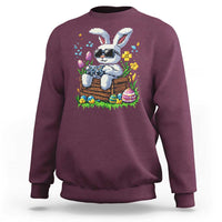 Gamer Rabbit Sweatshirt Cute Bunny Gaming Eggs Video Games Easter Pixel Garden - Wonder Print Shop