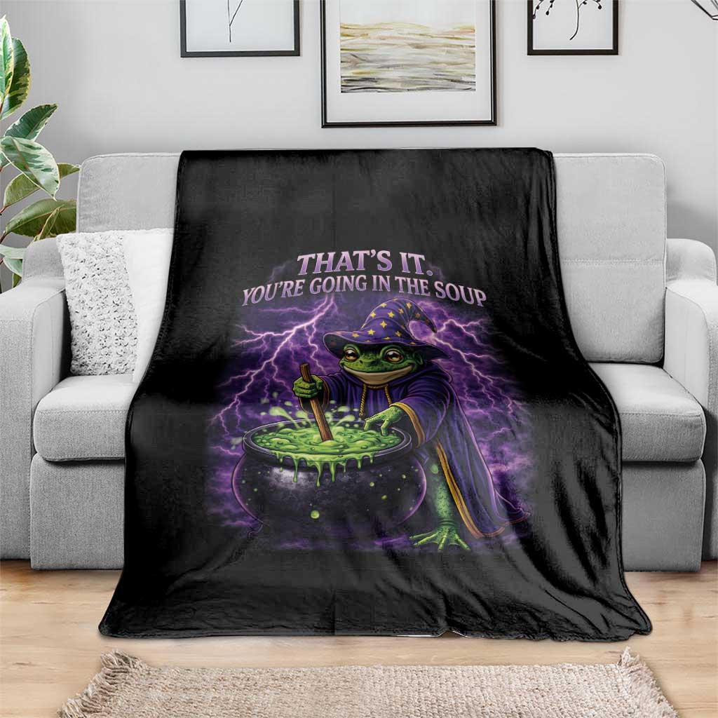 Frog Meme Throw Blanket Vintage Graphic Thats It Youre Going In The Soup