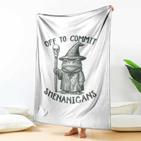 Wizard Frog Throw Blanket Funny Off to Commit Shenanigans
