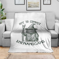 Wizard Frog Throw Blanket Funny Off to Commit Shenanigans