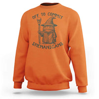 Wizard Frog Sweatshirt Funny Off to Commit Shenanigans
