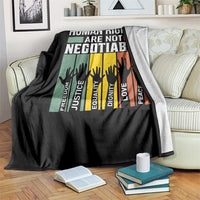 Human Rights Throw Blanket Are Not Negotiable Retro Equality Statement - Wonder Print Shop