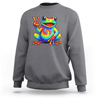 Tie-Dye Frog Peace Sign Hippie Sweatshirt Toad Trends Effect Printing - Wonder Print Shop