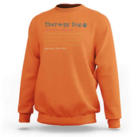 Personalized Therapy Dog Sweatshirt Retro Custom Name Pet Partners - Wonder Print Shop
