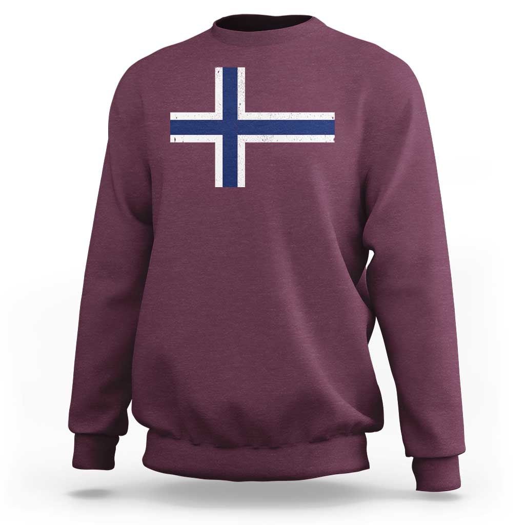 Norway Flag Sweatshirt Distressed Norwegian Norge Nordic Red White Blue Symbol