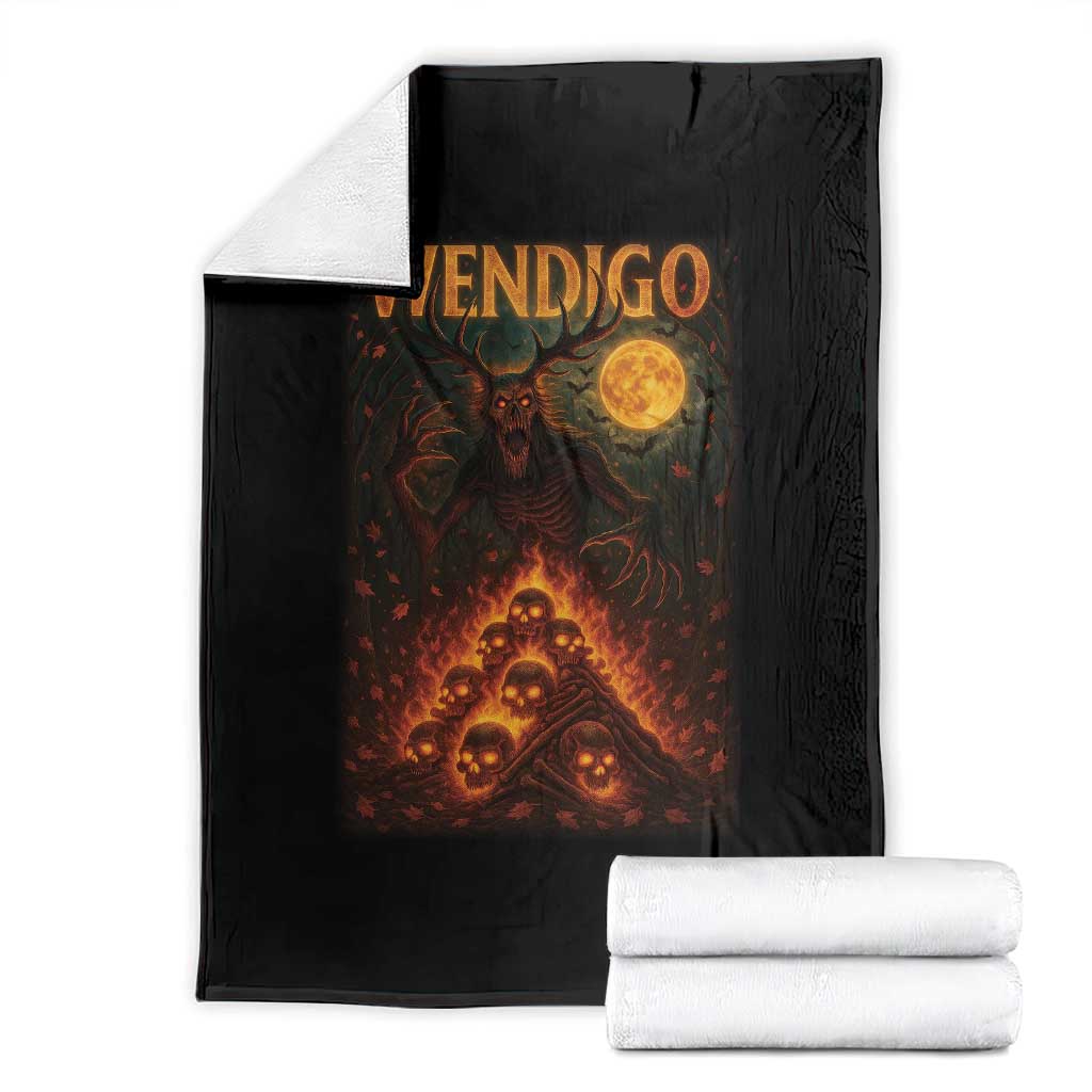 Wendigo Throw Blanket Halloween Cryptid Horror Mythical Creature - Wonder Print Shop