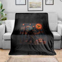 Bigfoot Starry Night Throw Blanket Funny Halloween Van Gogh Sasquatch Lovers - Wonder Print Shop