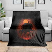 Scary Pumpkin Headless Horseman Halloween Throw Blanket - Wonder Print Shop