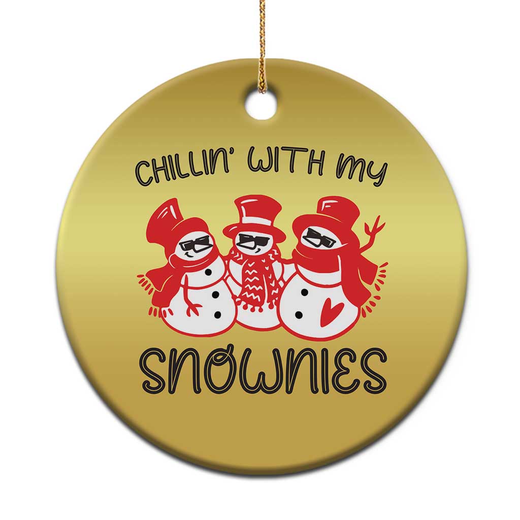 Snowman Christmas Christmas Ornament Chillin With My Snowmies Ugly Gift - Wonder Print Shop