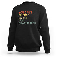 Charlie Kirk Sweatshirt Retro You Cant Silence Us All - Wonder Print Shop