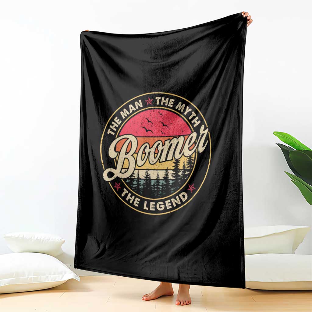 Boomers Generation Throw Blanket The Man The Myth The Legend - Wonder Print Shop