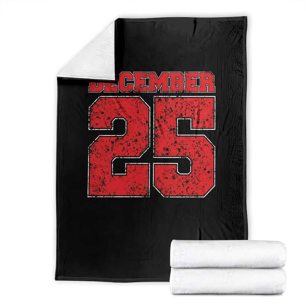 Retro December 25 Christmas Throw Blanket Vintage Holiday - Wonder Print Shop