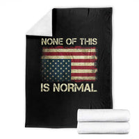 None of This Is Normal Throw Blanket Retro Upside Down American Flag