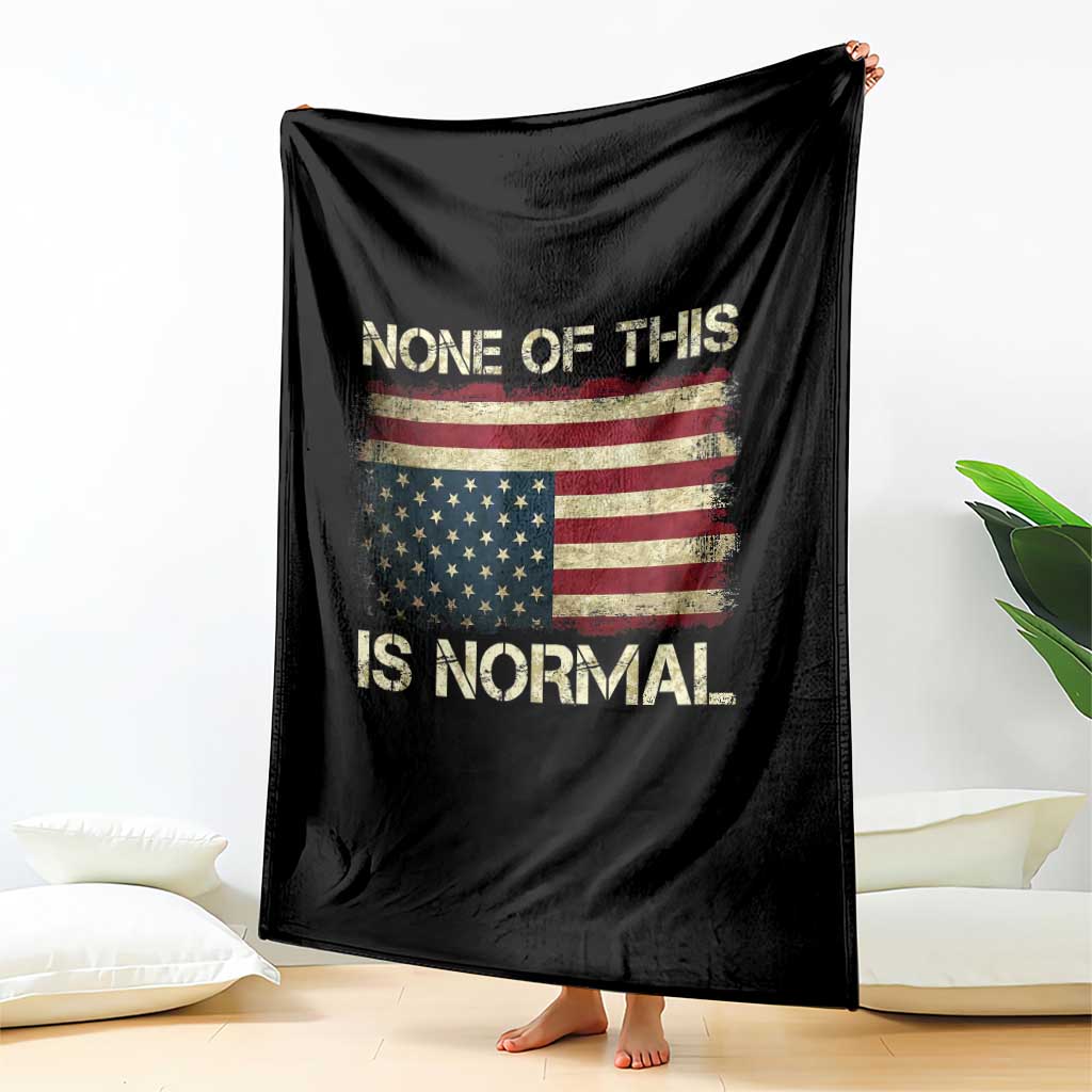 None of This Is Normal Throw Blanket Retro Upside Down American Flag
