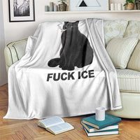 Fck Ice Smoking Cat Throw Blanket Subtle FDT Black Cat Meme