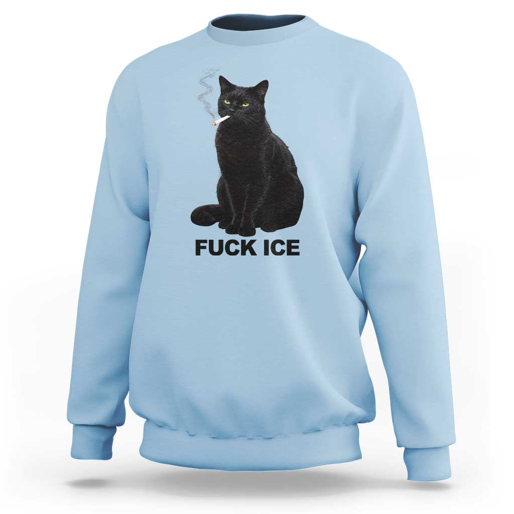 Fck Ice Smoking Cat Sweatshirt Subtle FDT Black Cat Meme