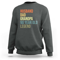 90th Birthday Sweatshirt Husband Dad Grandpa 90 Year Old Legend