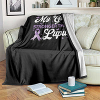My God Is Bigger Than Lupus Throw Blanket Purple Ribbon