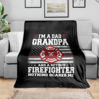 Retired Firefighter Grandpa Throw Blanket Retro American Flag - Wonder Print Shop