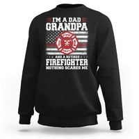 Retired Firefighter Grandpa Sweatshirt Retro American Flag - Wonder Print Shop