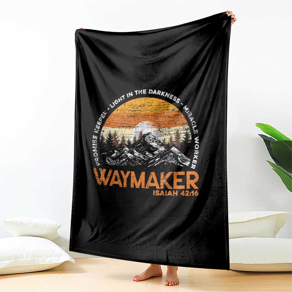 Vintage Christian Throw Blanket Isaiah 42:16 Waymaker Promise Keeper Miracle Worker - Wonder Print Shop