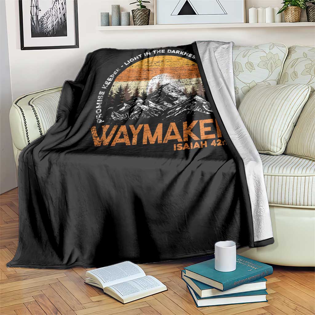 Vintage Christian Throw Blanket Isaiah 42:16 Waymaker Promise Keeper Miracle Worker - Wonder Print Shop