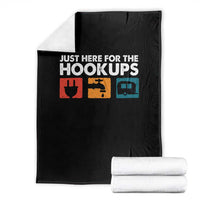 Camping RV Throw Blanket Funny Just Here for The Hookups Caravan Motorhome - Wonder Print Shop