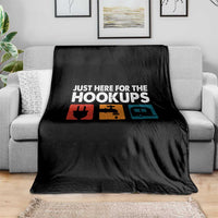 Camping RV Throw Blanket Funny Just Here for The Hookups Caravan Motorhome - Wonder Print Shop