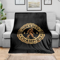Retro Bigfoot Believer Throw Blanket Undefeated Sasquatch Hide And Seek Cryptozoology - Wonder Print Shop