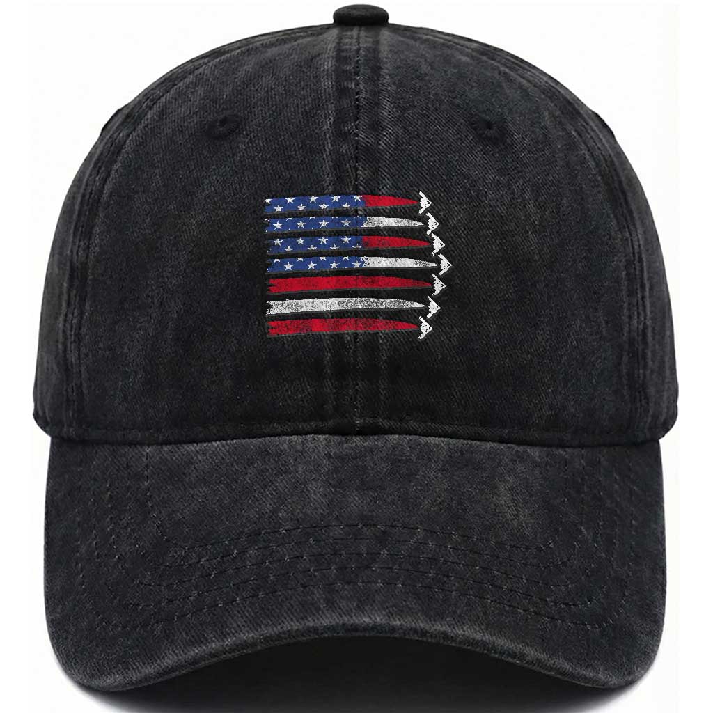 B2 Spirit Washed Cotton Baseball Cap B-2 Stealth Bomber Aircraft American Flag Patriotic