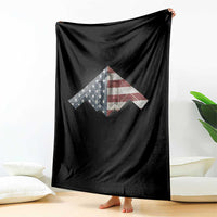 B2 Spirit Throw Blanket B-2 Bomber Stealth Aircraft Schematic American Flag - Wonder Print Shop