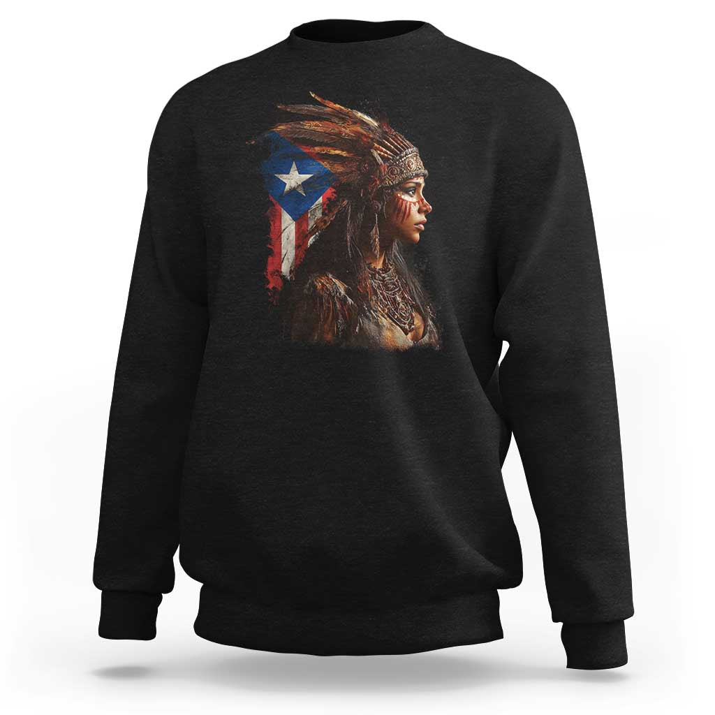 Puerto Rico Taino Warrior Woman Sweatshirt Boricua Pride