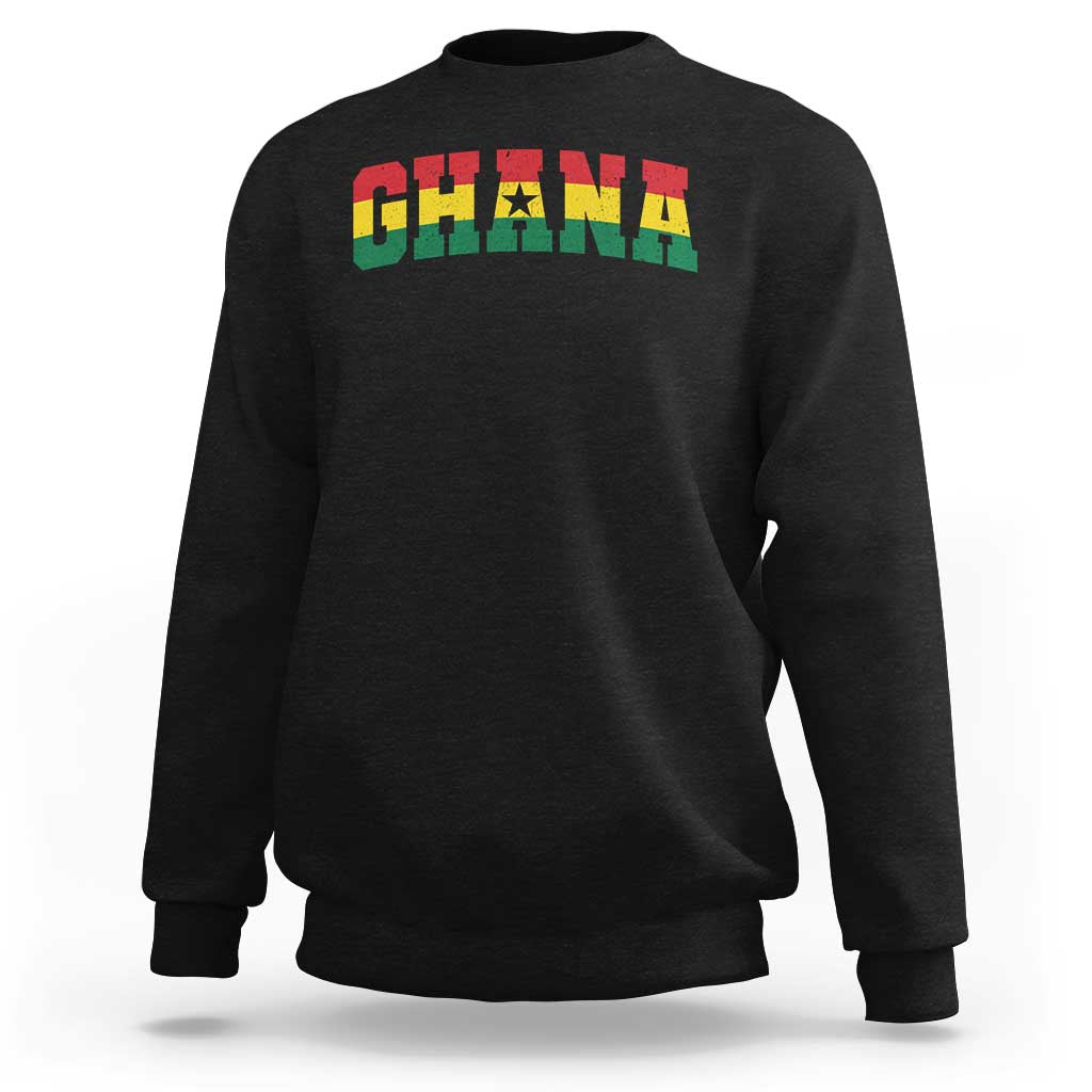 Vintage Ghana Flag Varsity Sweatshirt Classic Ghanaian Pride Heritage Graphic