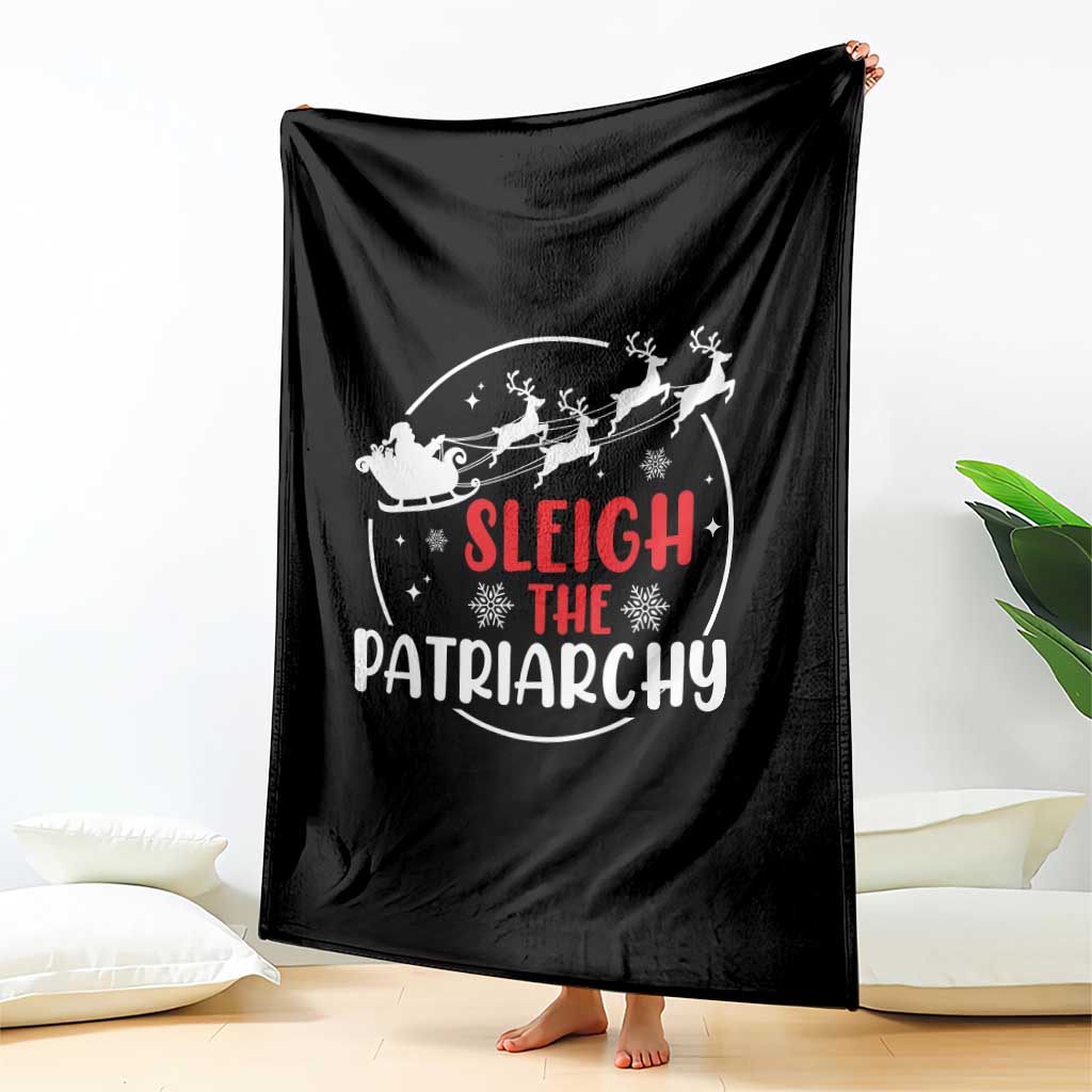 Sleigh The Patriarchy Throw Blanket Feminist Christmas Womens Rights - Wonder Print Shop