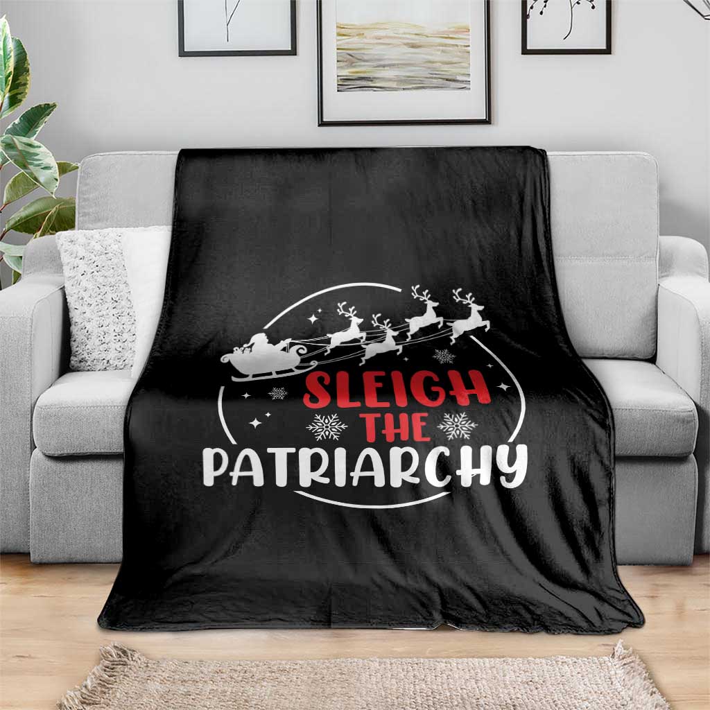 Sleigh The Patriarchy Throw Blanket Feminist Christmas Womens Rights - Wonder Print Shop