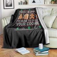 Funny Christmas Tech Support Throw Blanket Computer Programmer Gift Here To Delete Cookies Ugly Xmas - Wonder Print Shop