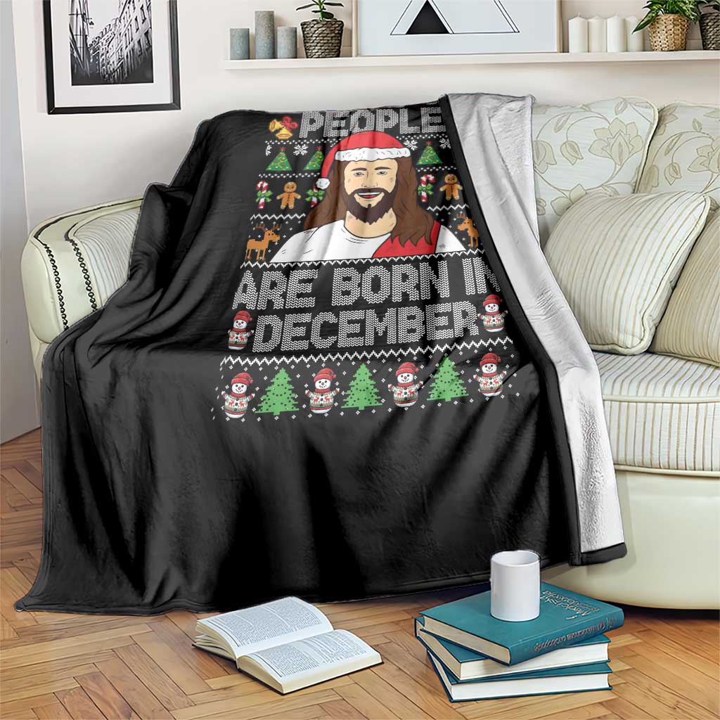 Funny Jesus Christmas December Birthday Throw Blanket Ugly Xmas - Wonder Print Shop