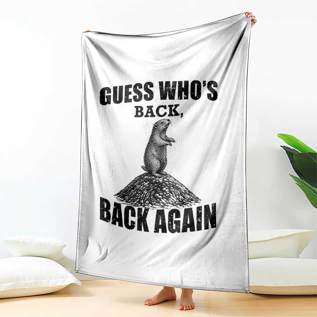 Funny Groundhog Day Throw Blanket Retro Guess Whos Back - Wonder Print Shop