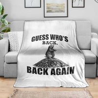 Funny Groundhog Day Throw Blanket Retro Guess Whos Back - Wonder Print Shop