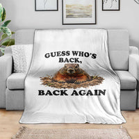 Groundhog Day Throw Blanket Funny Woodchuck Guess Whos Back - Wonder Print Shop