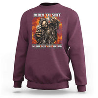 Funny Evil Skeleton Meme Sweatshirt Born to Shit Forced to Wipe - Wonder Print Shop