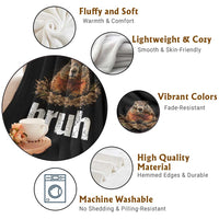 Funny Groundhog Throw Blanket Ground Hog Meme Lover Bruh Groundhog Day - Wonder Print Shop