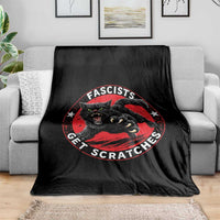 Vintage Black Cat Against Fascists Throw Blanket