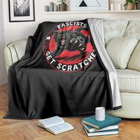 Vintage Black Cat Against Fascists Throw Blanket